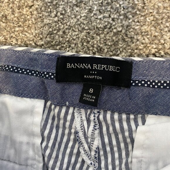 Banana Republic Hampton Grey White Pinstripe Dress Pants‎ Work Office Job Size 8 - Picture 4 of 6